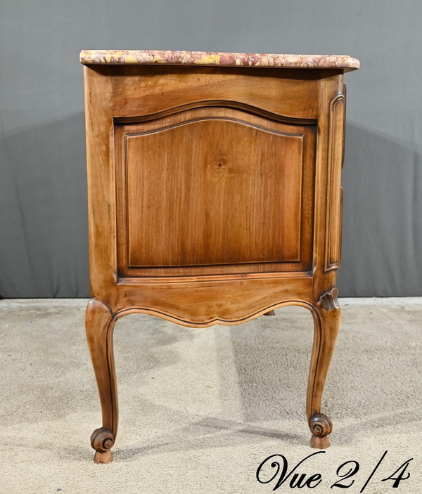 Walnut Crossbow Chest of Drawers, Louis XV style - Early 20th century