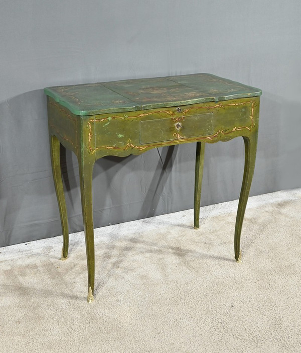 Small Dressing Table in Painted Oak, Louis XV style - Late 18th century