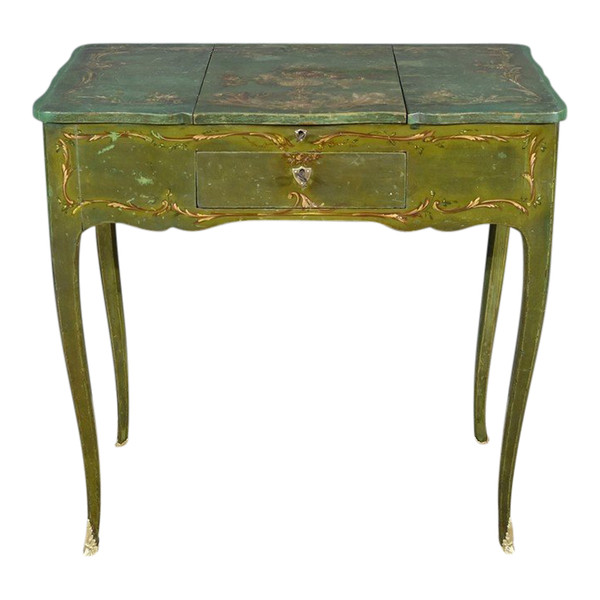 Small Dressing Table in Painted Oak, Louis XV style - Late 18th century