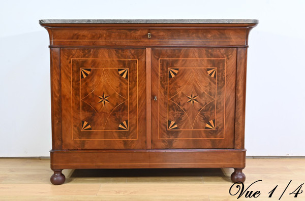 Mahogany burl sideboard, Restoration period - Early 19th century