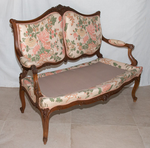 Bench seat Louis XV style Late 19th century