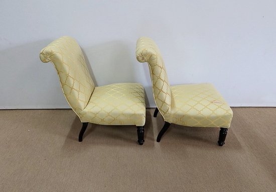 Pair of small Napoleon III fireside chairs - Mid 19th century