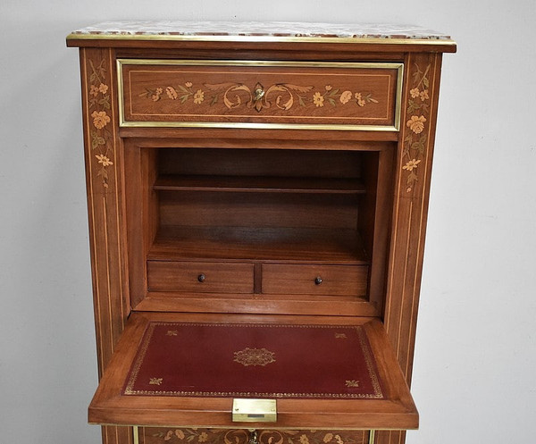 Marquetry secretary in the Charles X style - 19th century