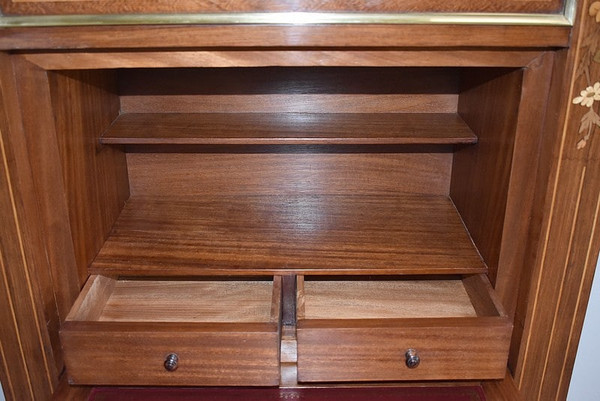 Marquetry secretary in the Charles X style - 19th century