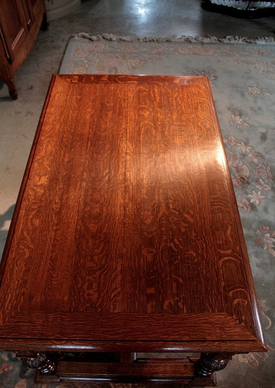 Gothic style oak desk - 20th century