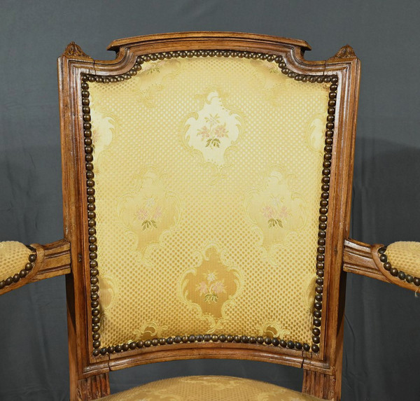 Pair of Cabriolet Armchairs in Solid Beech, Louis XVI style – Late 19th century