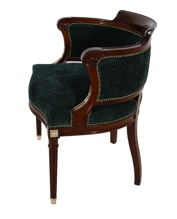 Louis XVI Style Office Armchair In Mahogany Late 19th Century