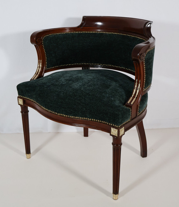 Louis XVI Style Office Armchair In Mahogany Late 19th Century