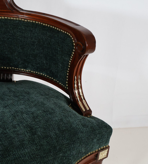 Louis XVI Style Office Armchair In Mahogany Late 19th Century