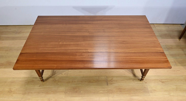 Important Shuttered Table in Sapelli Mahogany, Directoire style – 1970