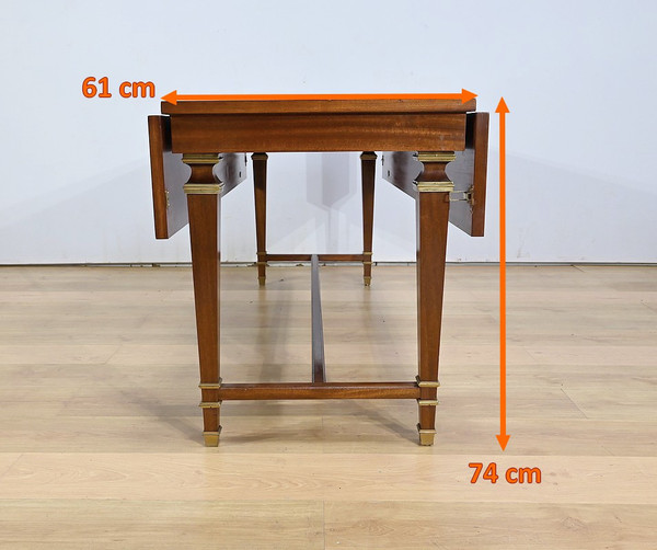 Important Shuttered Table in Sapelli Mahogany, Directoire style – 1970