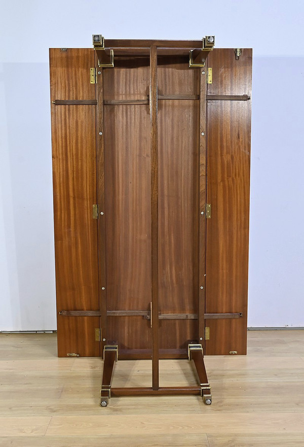 Important Shuttered Table in Sapelli Mahogany, Directoire style – 1970