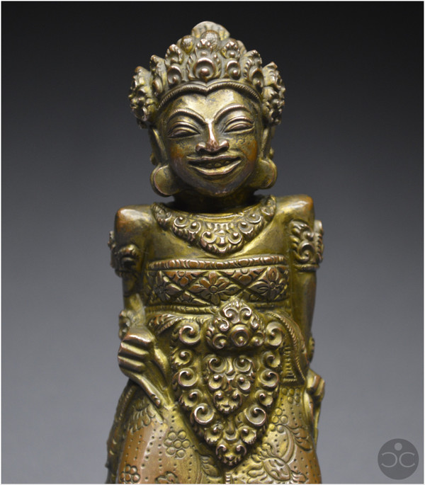 Indonesia, Bali, 16th - 17th century, Anthropomorphic kriss handle in copper alloy