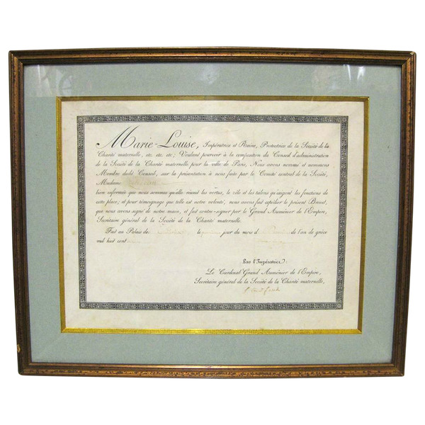 Patent Signed By Empress Marie Louise. 1st Empire. Napoleon 1st