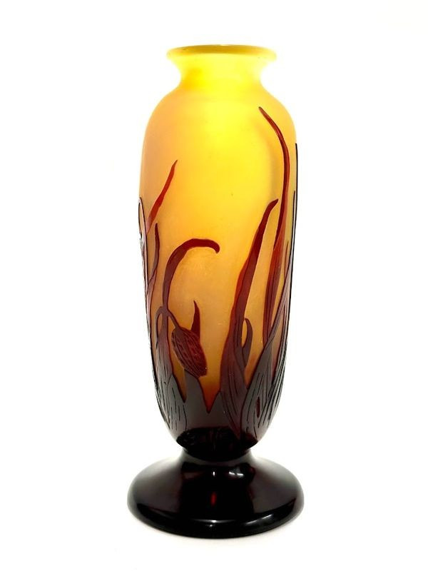 Emile Gallé Vase „Aux Fritillaries Perlhuhn“