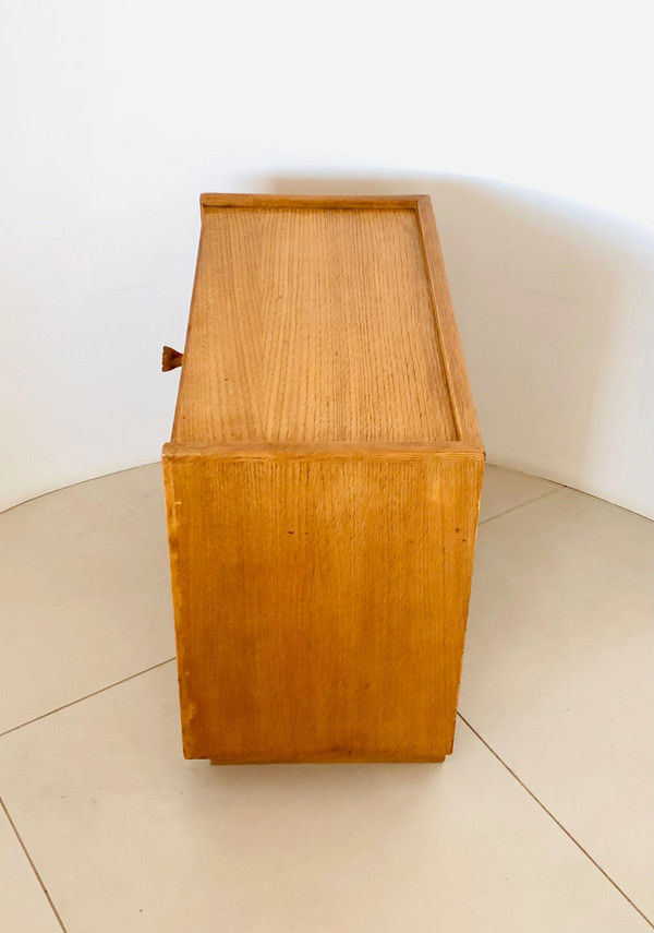 Oak bedside tables (x2); Italy 60s