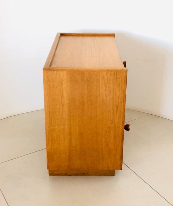 Oak bedside tables (x2); Italy 60s