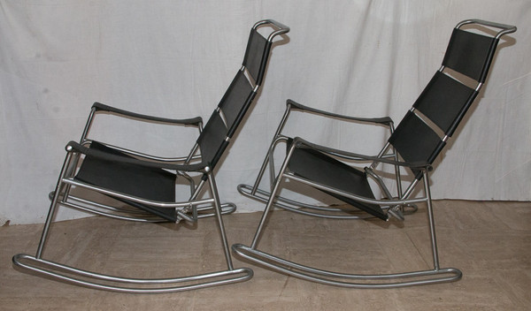 Pair of Marcel Breuer rocking chairs 1950