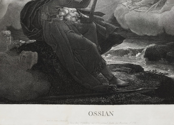 Ossian Gravure d'Après François Gérard 19ème