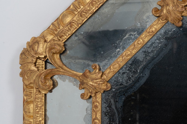 Paar Spiegel im Louis XIV-Stil aus vergoldetem Holz. Um 1880.