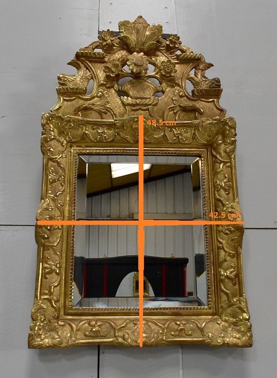  Petit Miroir en Bois Doré, style Régence - Fin XIXe 