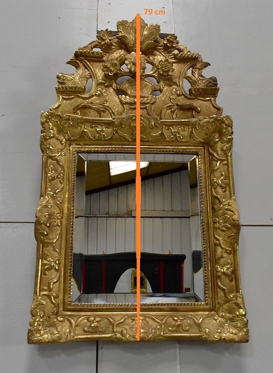  Petit Miroir en Bois Doré, style Régence - Fin XIXe 