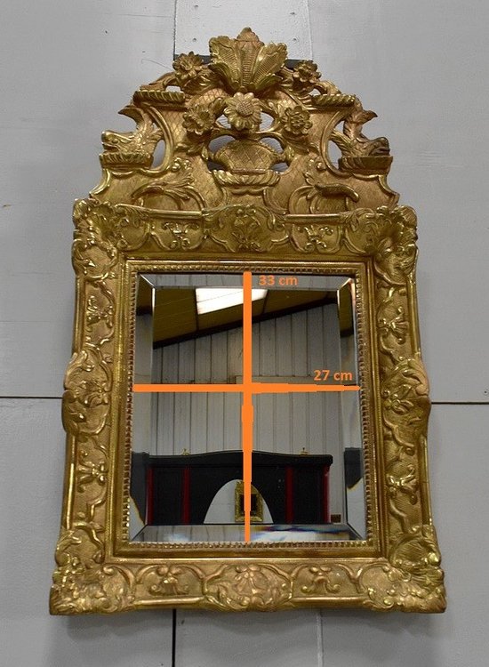  Petit Miroir en Bois Doré, style Régence - Fin XIXe 