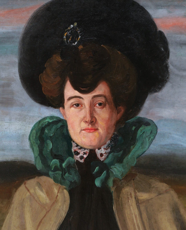 Francisco ITURRINO GONZALES, Portrait of Mauricia de Thiers with a hat