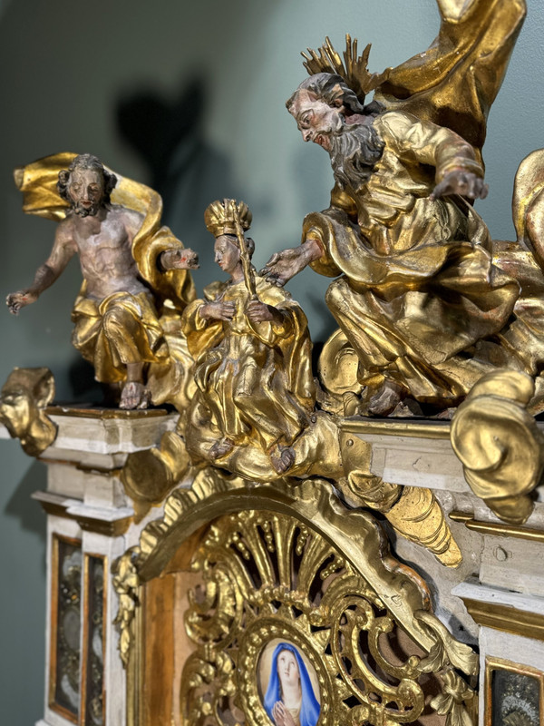 Large Reliquary Altarpiece And Its Predella – Circa 1675