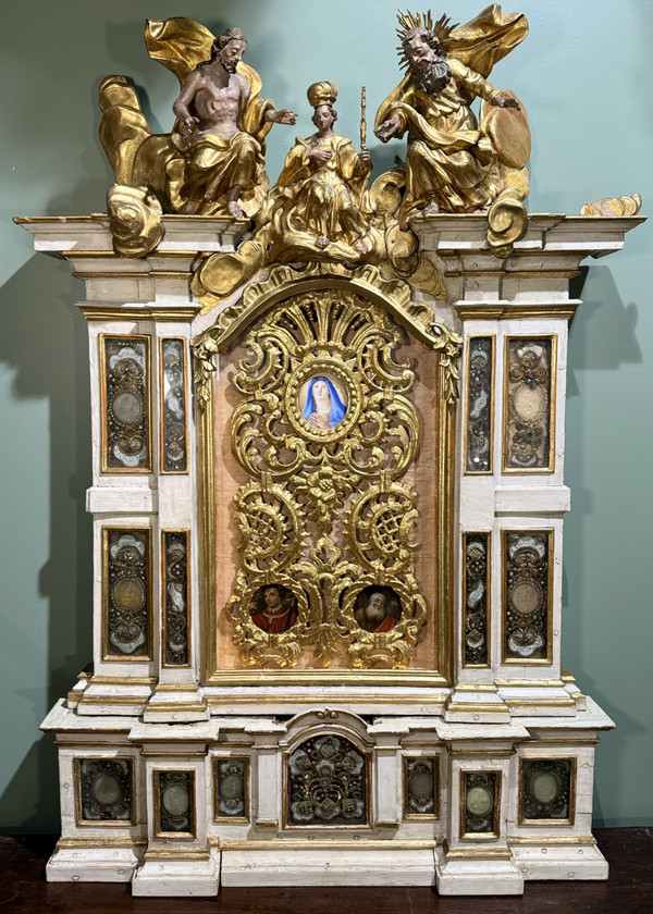 Large Reliquary Altarpiece And Its Predella – Circa 1675