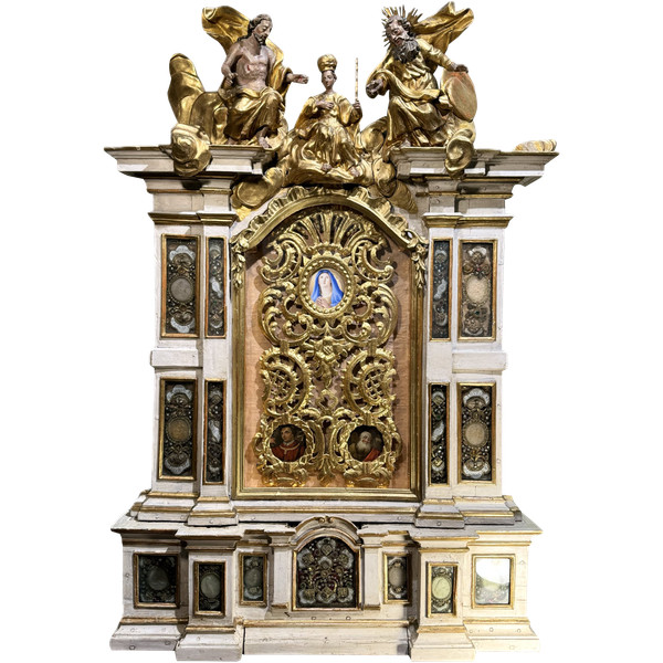 Large Reliquary Altarpiece And Its Predella – Circa 1675