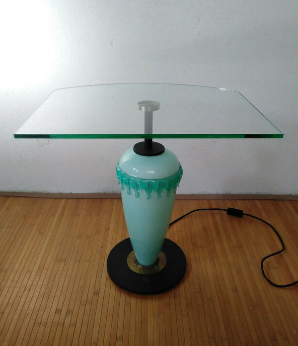 Murano glass pedestal table lamp