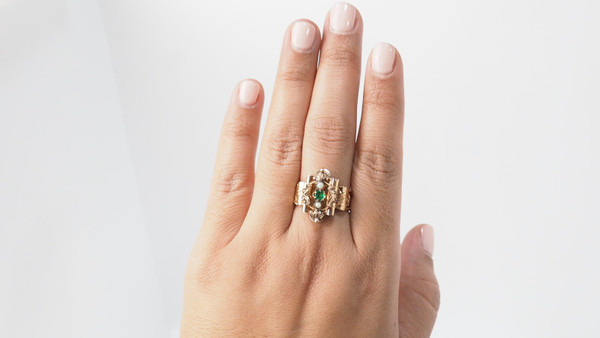 Large late 19th-century ring in rose gold