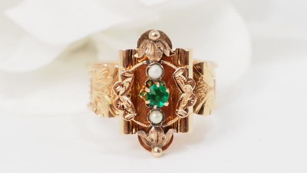 Large late 19th-century ring in rose gold