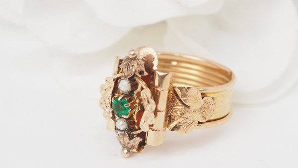 Large late 19th-century ring in rose gold