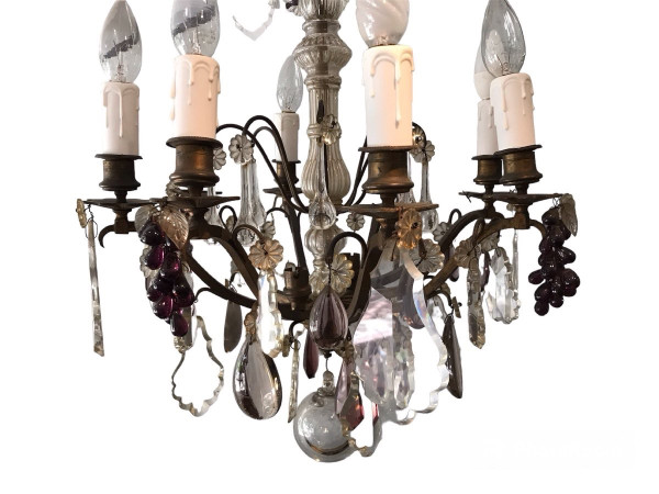 19th century 8-light crystal chandelier