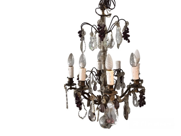 19th century 8-light crystal chandelier