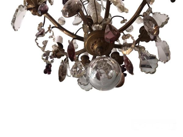 19th century 8-light crystal chandelier