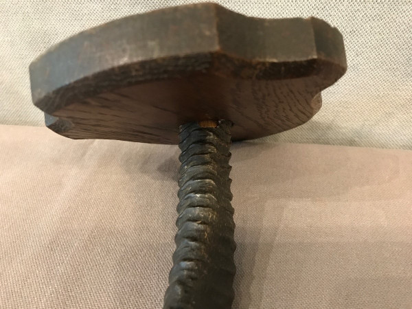 Pair of gazelle horns on wooden stand circa 1900