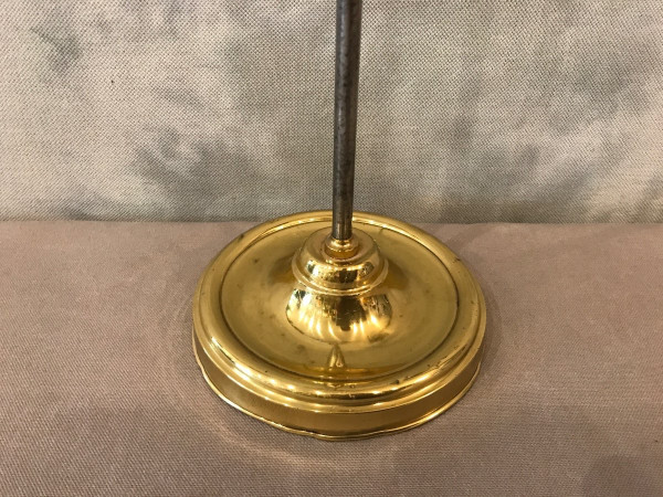 antique iron and polished brass lamp from the 19th century