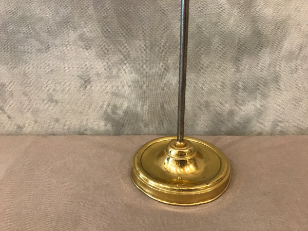 antique iron and polished brass lamp from the 19th century