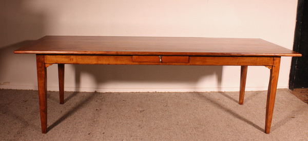 Large 19th Century Cherry Wood Refectory Table