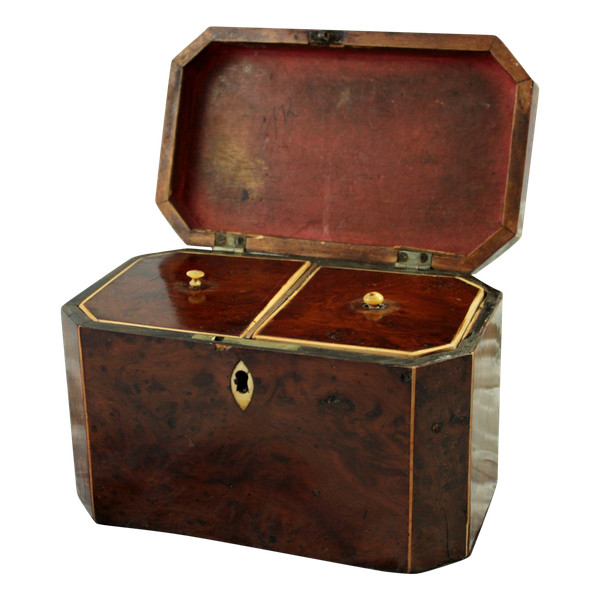 19th century mahogany burr veneer box