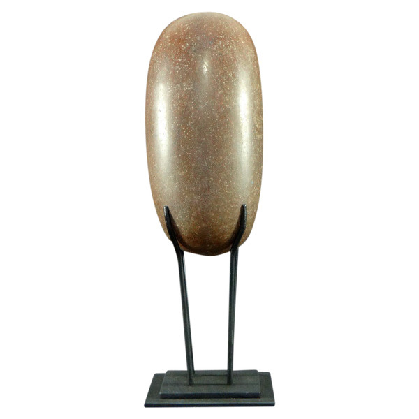 Inde, Début Du XXème Siècle, Pierre Brune De Shiva Lingam De Forme Ovale, Parfaitement Polie.