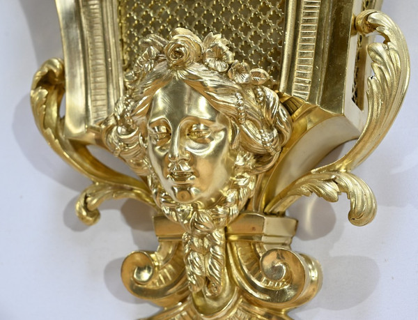 Important gilt bronze wall lamp, Maison Prosper Roussel - Mid-19th century