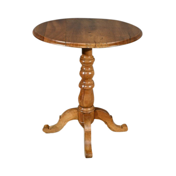 Small walnut pedestal table, Louis Philippe period - 2nd half 19th century