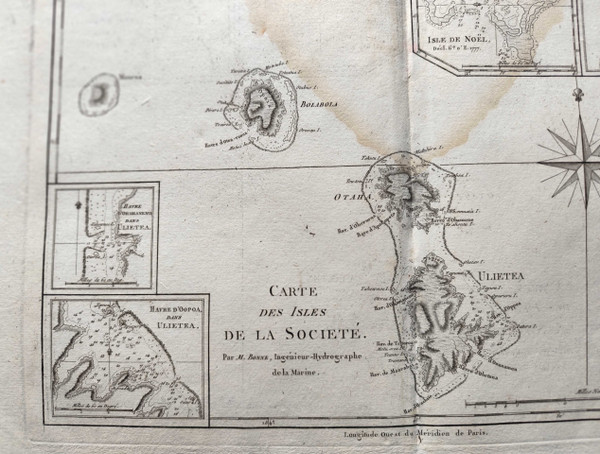 Carte Des Isles De La Société - Rigobert Bonne - 1787