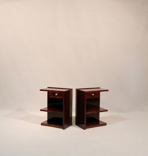 Art Deco bedside tables in Rosewood