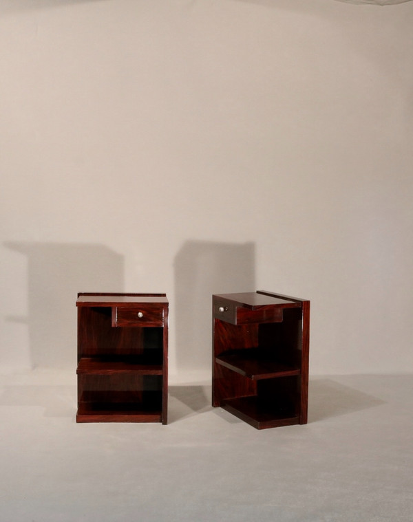 Art Deco bedside tables in Rosewood