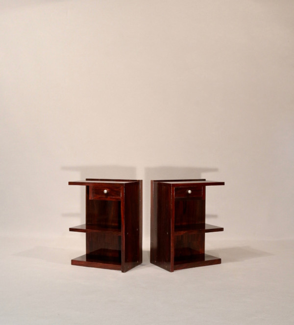 Art Deco bedside tables in Rosewood